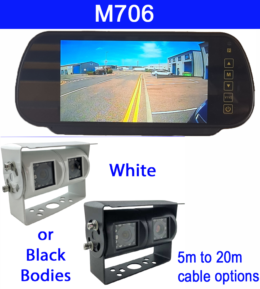 7 inch mirror monitor monitor and Sony CCD twin lens reversing + driving camera